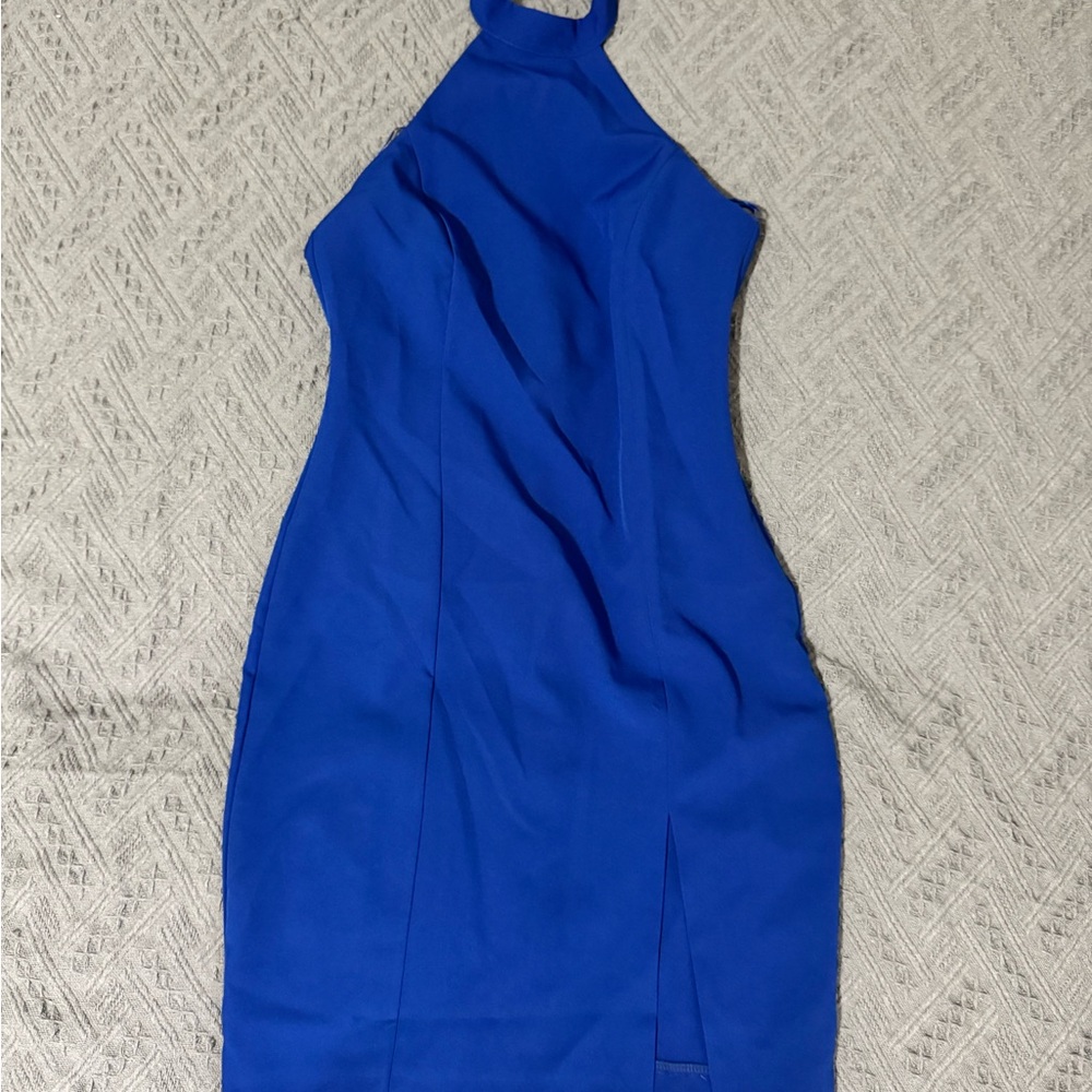 Vesper LIKE NEW size US 8 Cobalt Blue High Neck Halter Dress